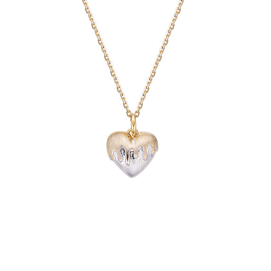 Colour Matching Melting Heart Silver Necklace