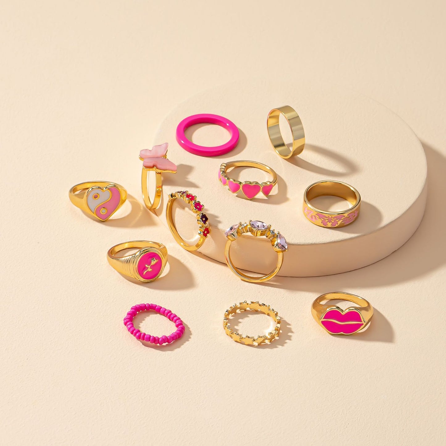 Butterfly Love Collection: Exquisite European and American Style Ring Set with Cross-Border Appeal