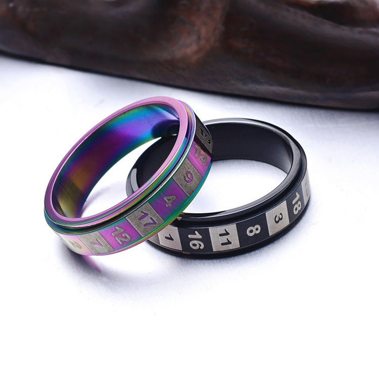 Colorful Personalized Titanium Steel Digital Couple Ring