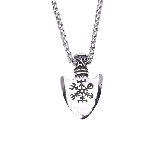 1. Planderful Shield Logo Pendant Necklace Stainless Steel Mens Jewelry Gift For Him