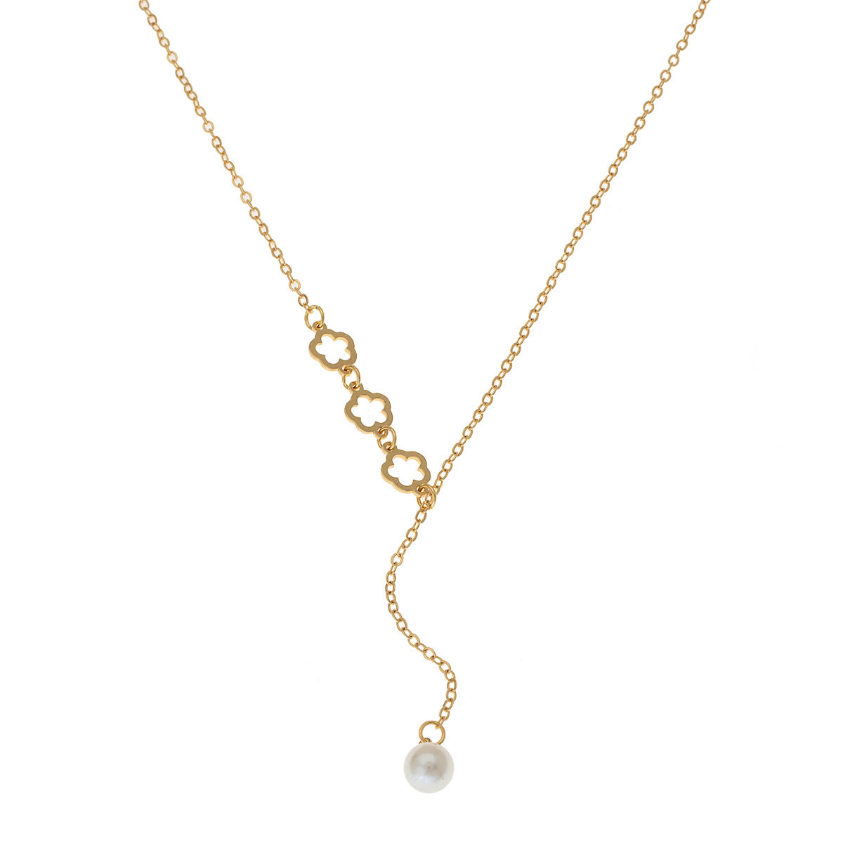 Planderful Vienna Verve Necklace – Exquisite Metal Five-Leaf Clover Design