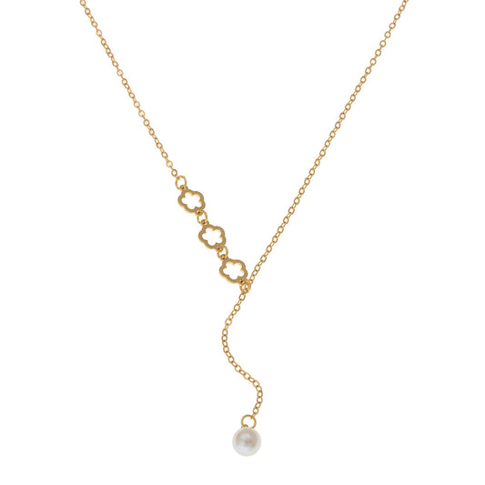 Planderful Vienna Verve Necklace – Exquisite Metal Five-Leaf Clover Design