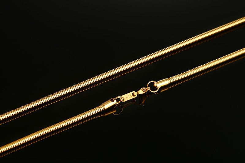 3MM Wide Stainless Steel Round Snake Chain Necklace