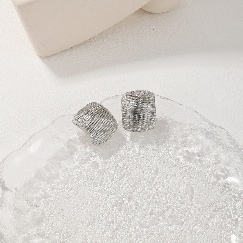 Luxurious European & American High-End Metal Texture Nail Earrings