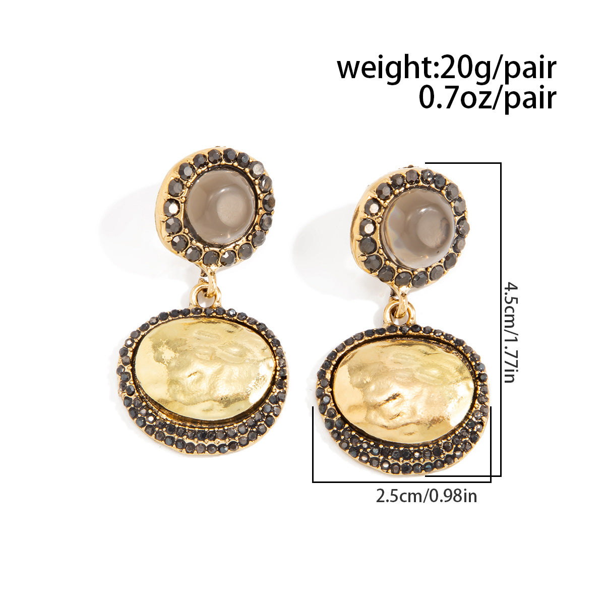 Planderful Vienna Verve Geometric Zircon Stud Earrings With Inlaid Zircon For Vintage Lovers