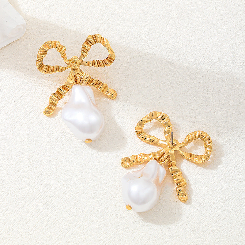 Planderful Vienna Verve Earrings – Fashionable Personalized Baroque Design with Imitation Pearl Tassels