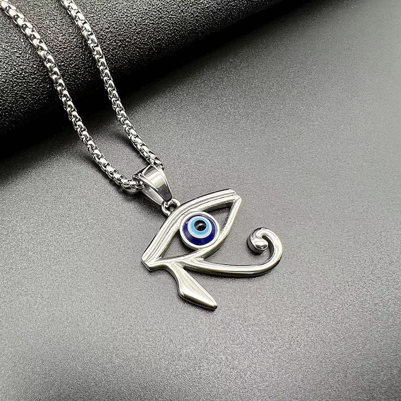 Planderful Horus Eye Pendant Necklace Gold Plated Stainless Steel Everyday Genie Collection Gift For Egyptology Fans