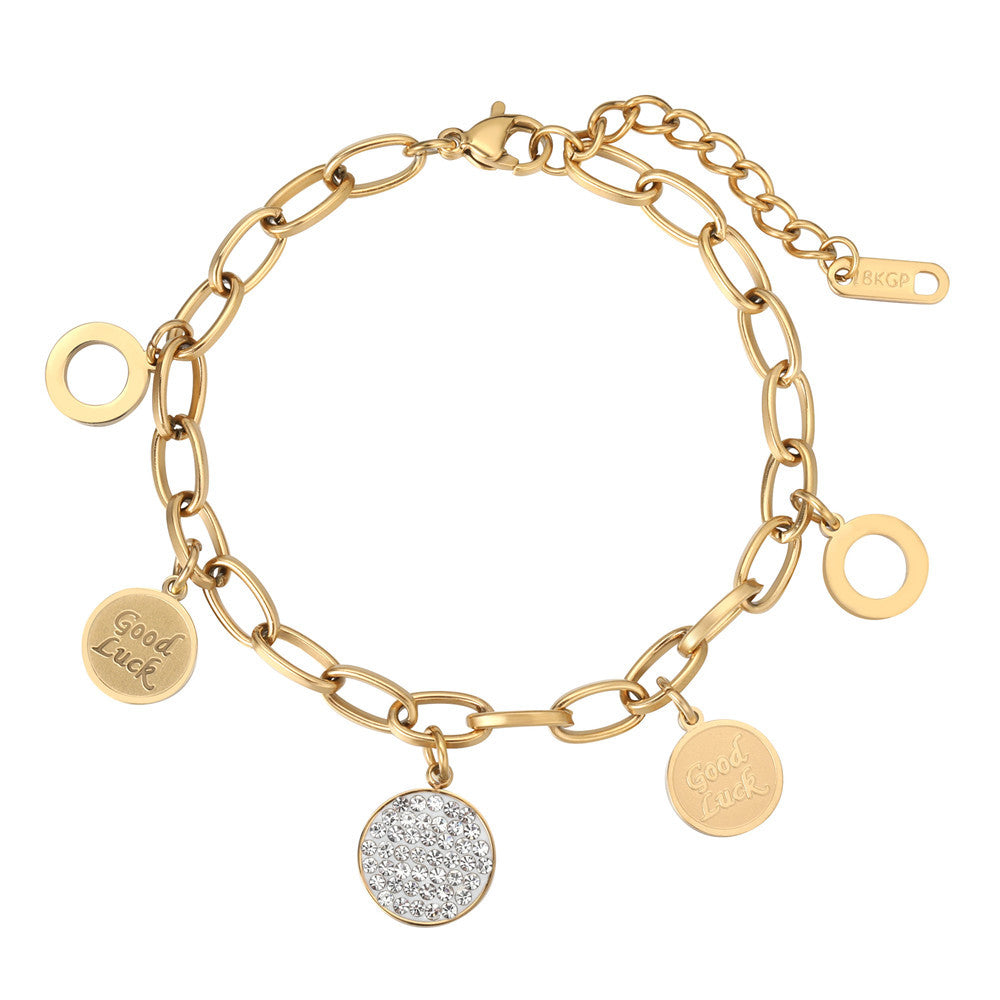Unisex Zircon Steel Bracelet By Planderful Everyday Genie Collection Durable Everyday Wear Gift For Him And Her