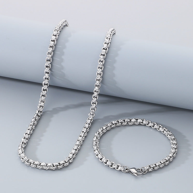 Hip Hop Stainless Steel Bracelet For Men Pearl Design