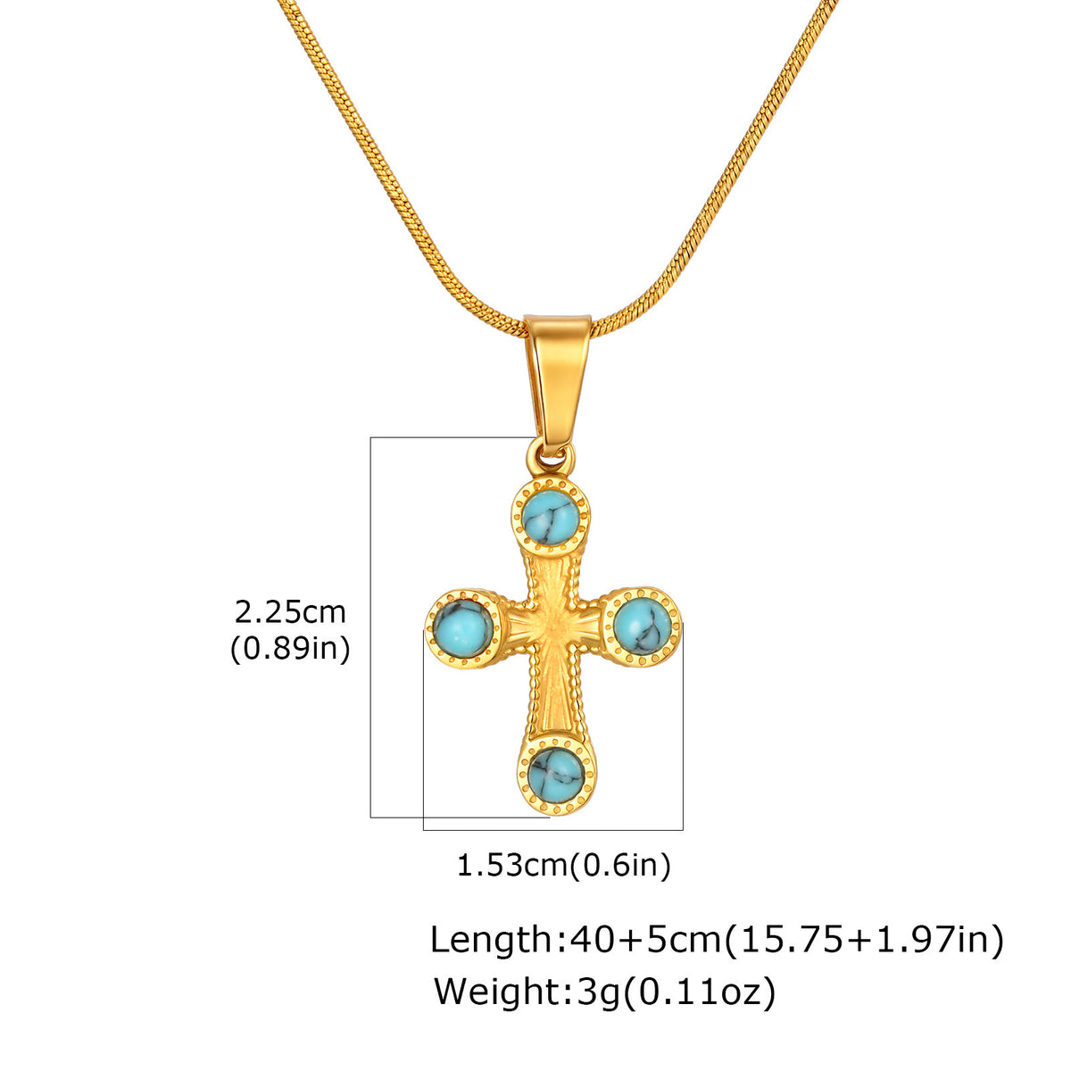 Gemstone Cross Pendant Necklace — Two Designs