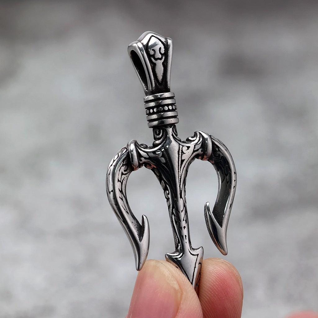 Vintage Stainless Steel Pendant Necklace