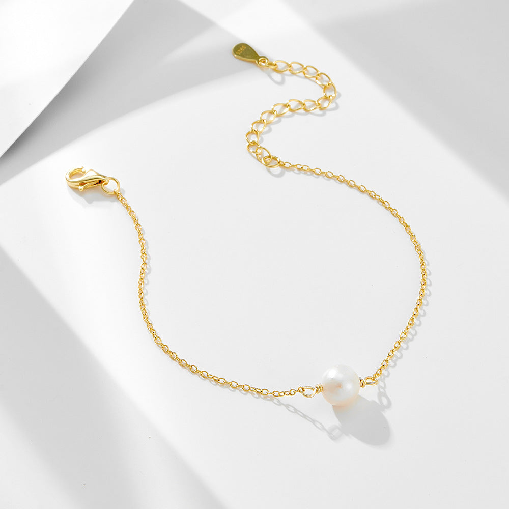 S925 Sterling Silver Daily Natural Pearl Bracelet European, American Style Accessories