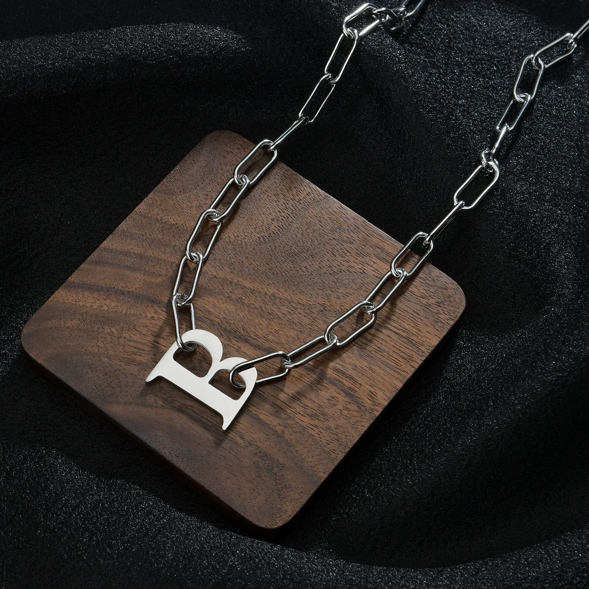 Stylish Stainless Steel B-Word Hip Hop Necklace for Men