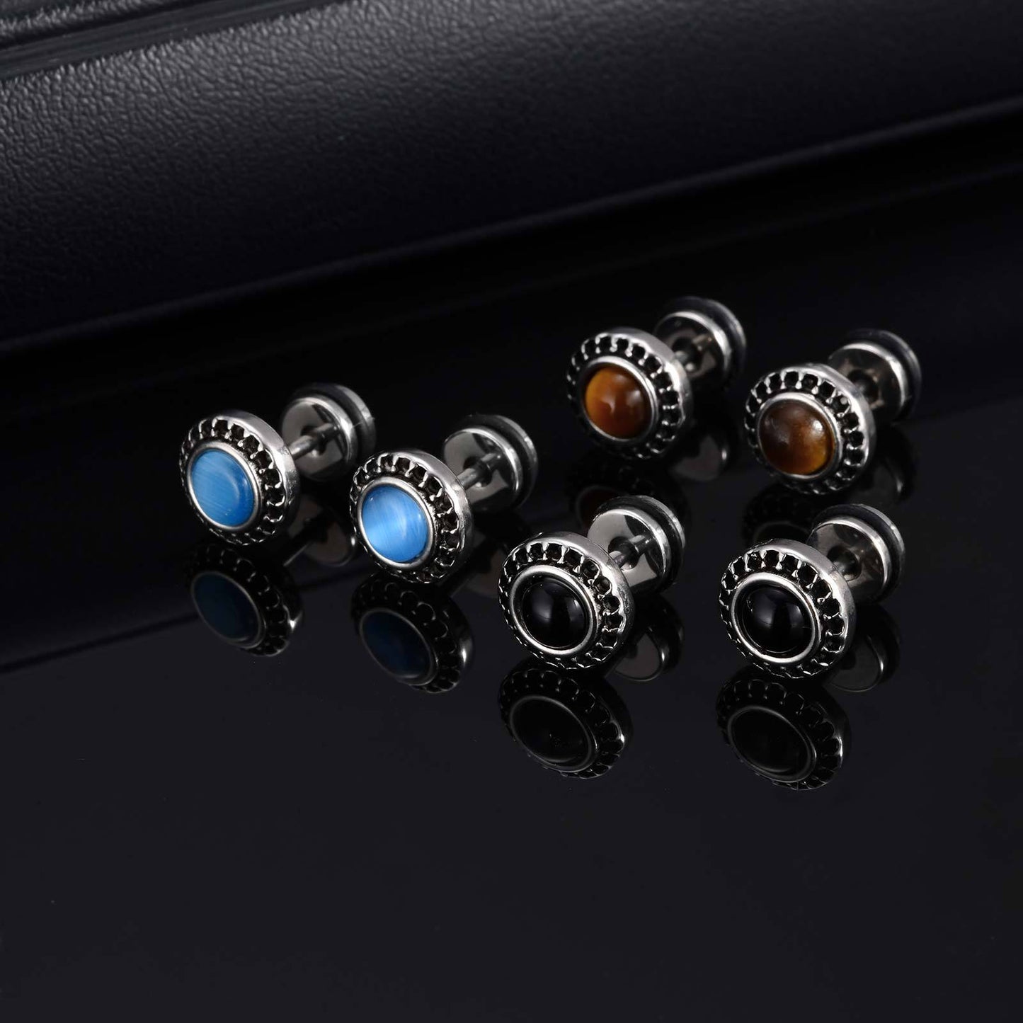 Planderful Retro Rock Stud Earrings For Men Personalized
