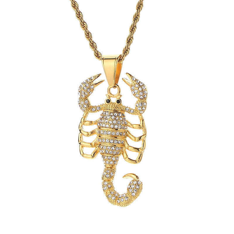 Planderful Everyday Genie Zircon HipHop Scorpion Pendant Men