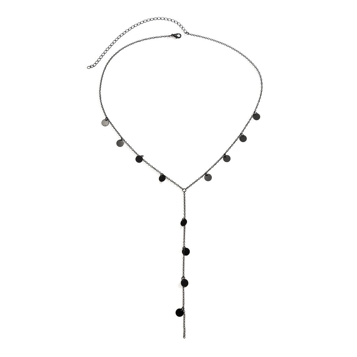 Open Heart Dark Tassel Necklace