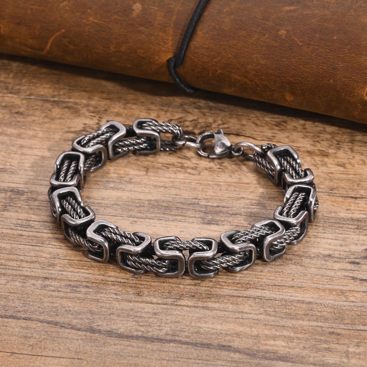 Stainless Steel Byzantine Twist Handmade Chain Men Jewelry