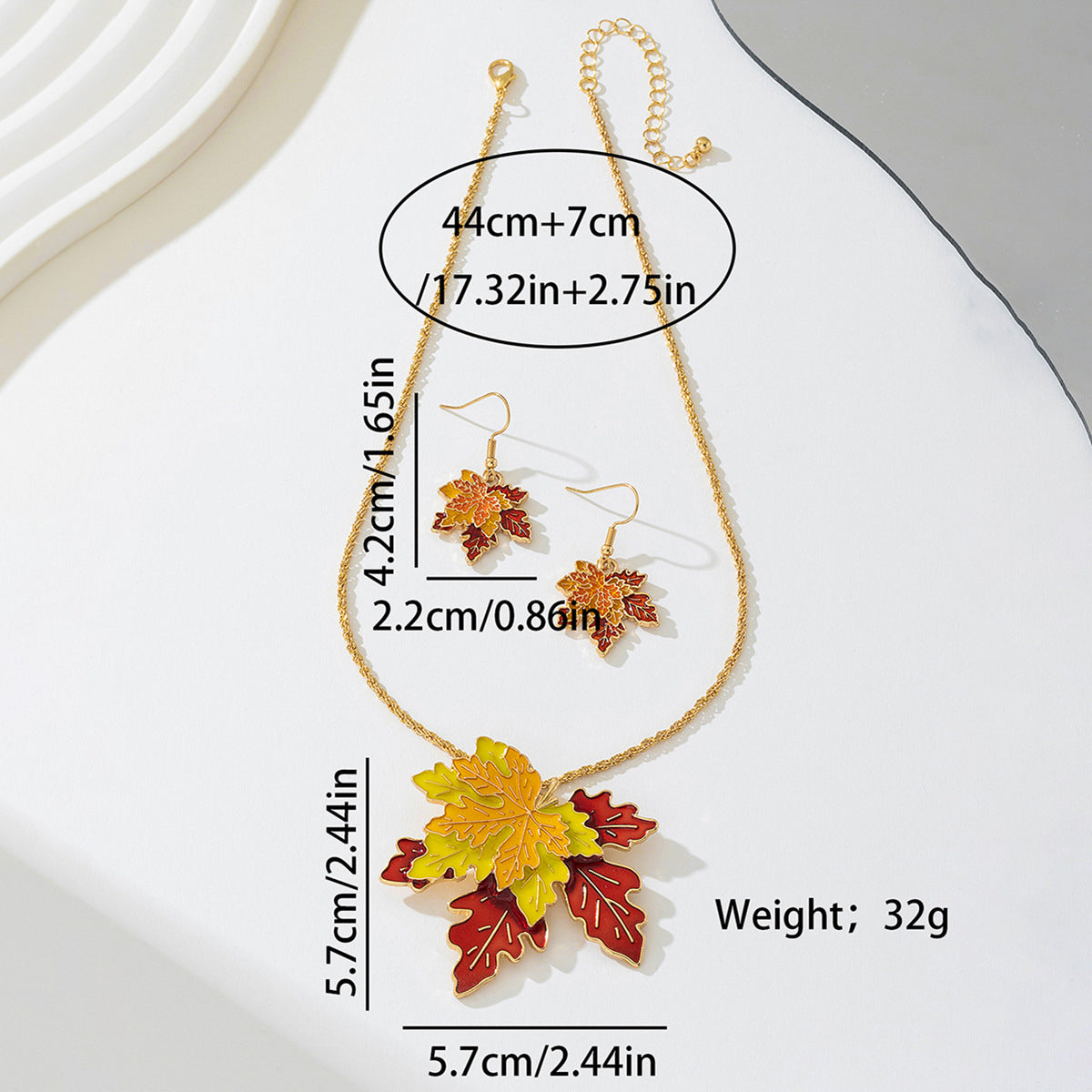 Stylish Metal Maple Leaf Jewelry Set for Women by Planderful