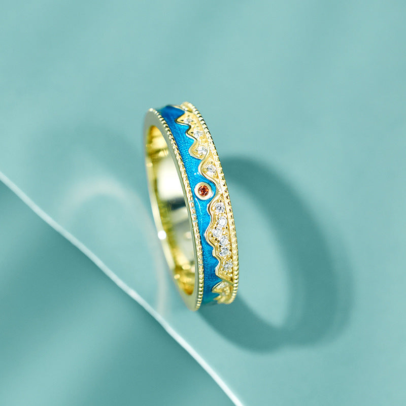 Original Thousand Miles of Jiangshan 925 Luxury Ring Female Dunhuang Style