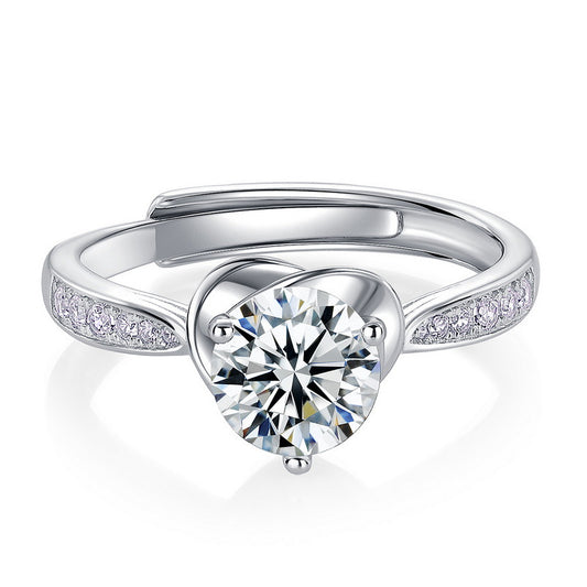 Planderful Classic Moissanite Sterling Silver Ring – 6.5 × 6.5 mm, 1 ct – Style 6