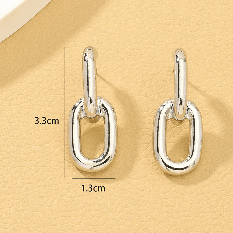 Chic Metal Chain Buckle Earrings - Vienna Verve Collection