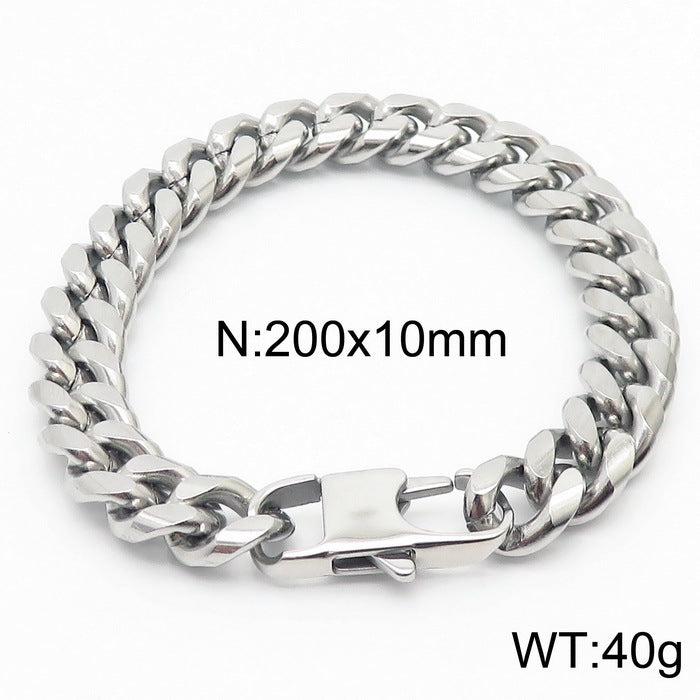 Niche Design – Men's Dancing – Neutral Titanium Steel Cuban Chain Bracelet