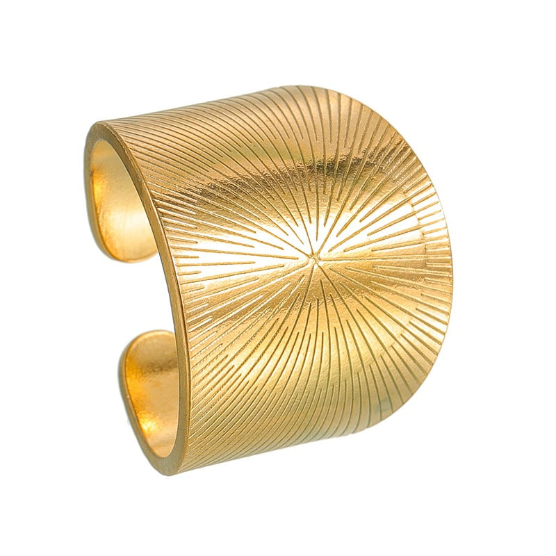 Geometric Ray Stripe Ring Stainless Steel Adjustable Unisex Gift For Couples Planderful Everyday Genie