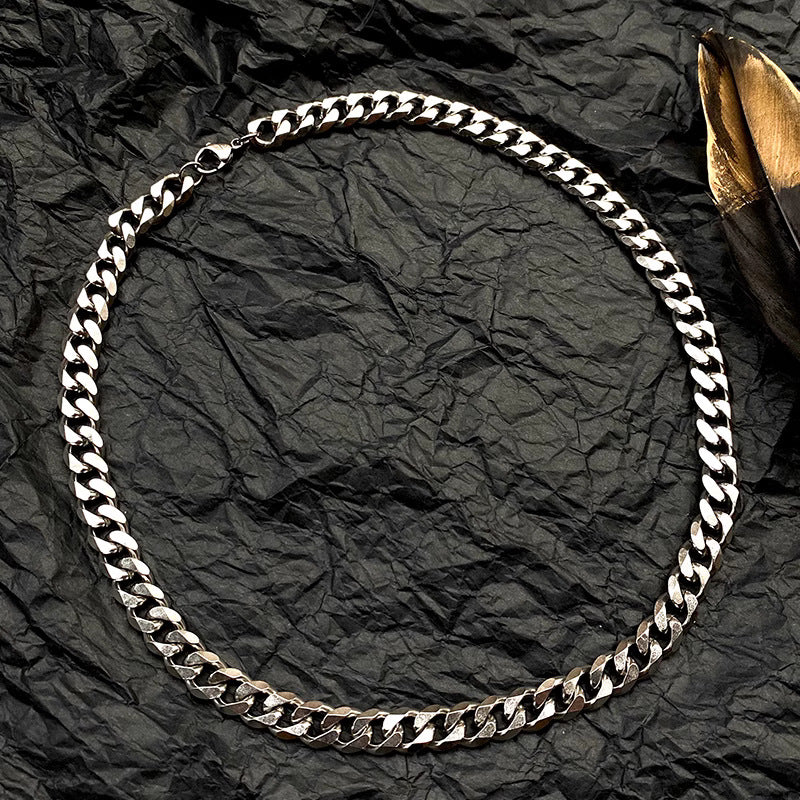Planderful Jewelry Cuban Chain Necklace Stainless Steel For Men And Women Luxury Style