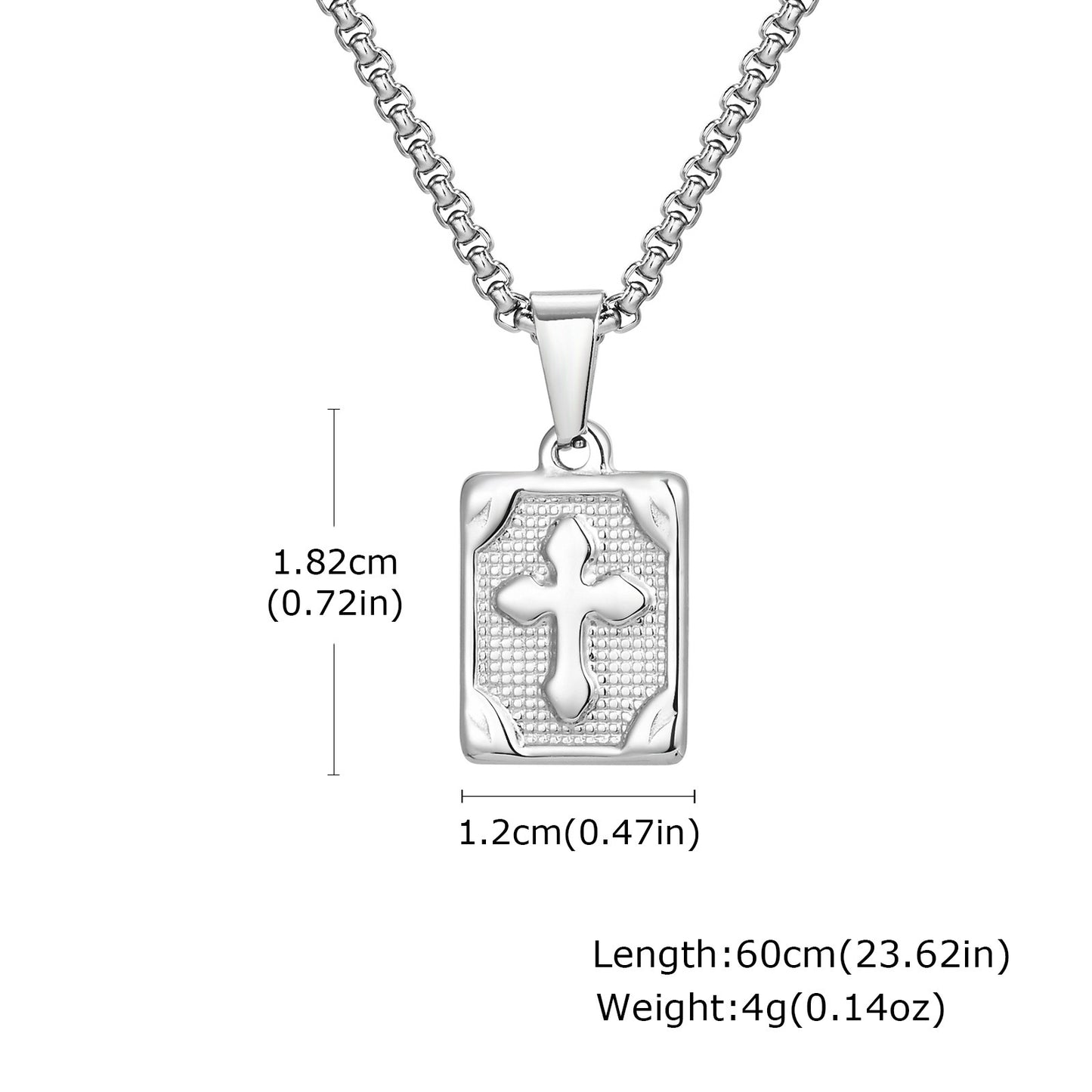 Planderful Geometric Stainless Steel Square Pendant for Men