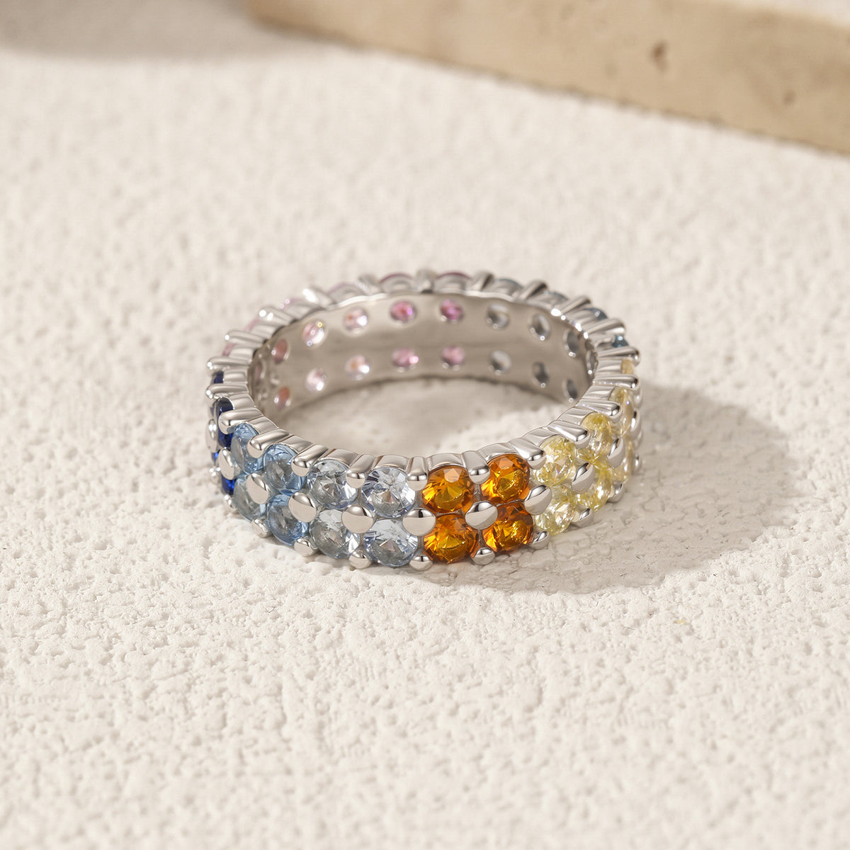 925 Sterling Silver Zircon Gear Ring