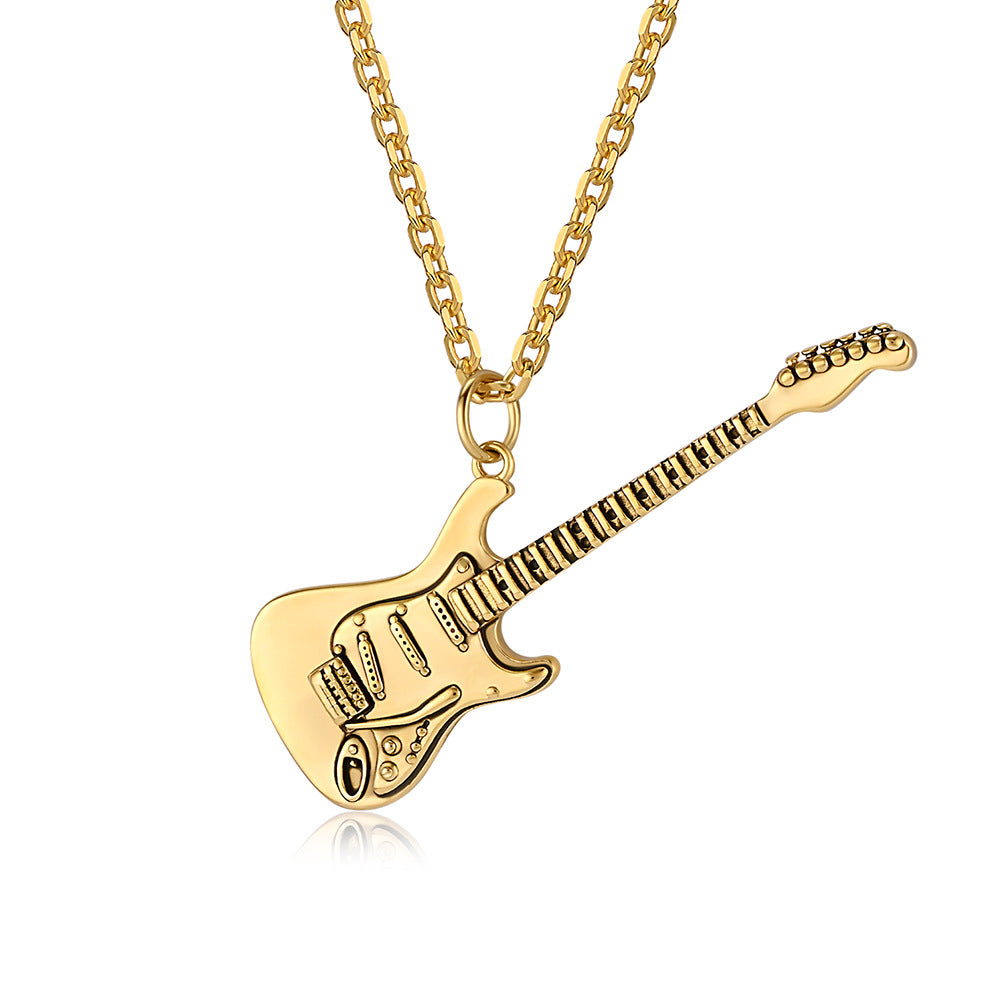 Cross-Border Niche Personalized Guitar Necklace for Men