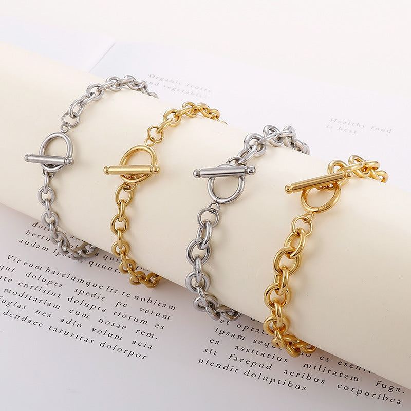 Planderful Jewelry Stainless Steel Cross Buckle Bracelet