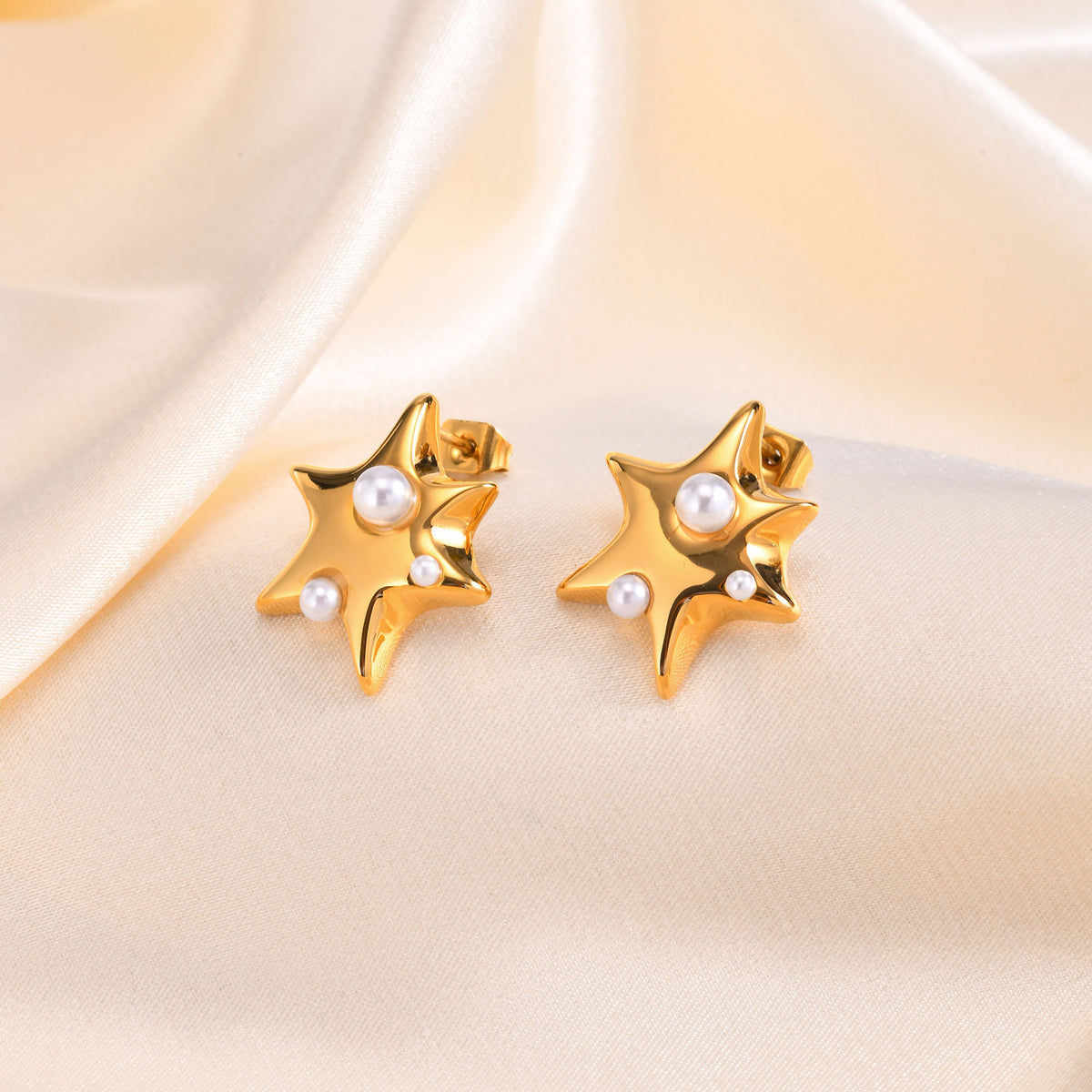 Stainless Steel Pearl Earrings