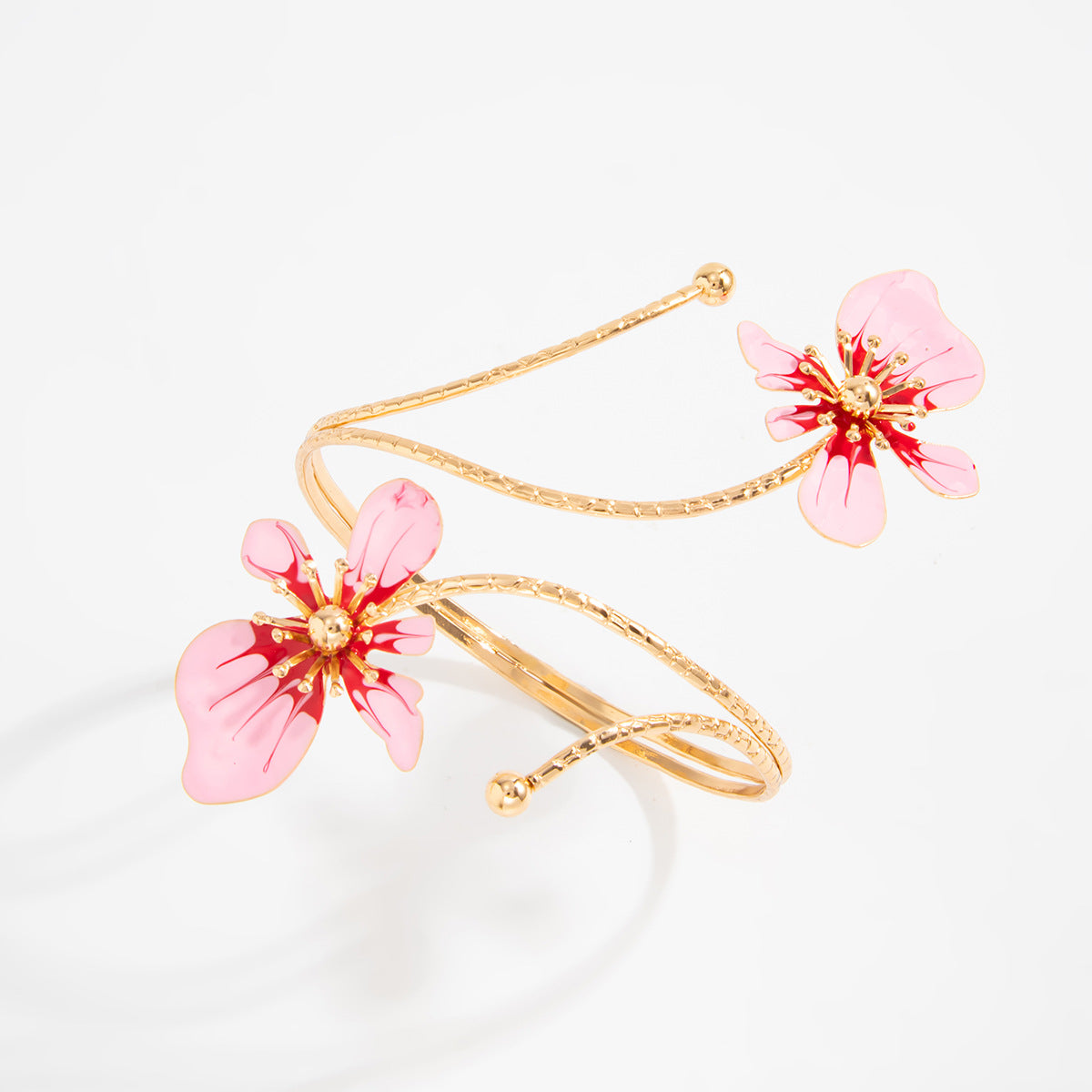 Planderful Vienna Verve Dripping Flower Open Arm Bracelet Adjustable Exotic Petal Winding Jewelry For Women