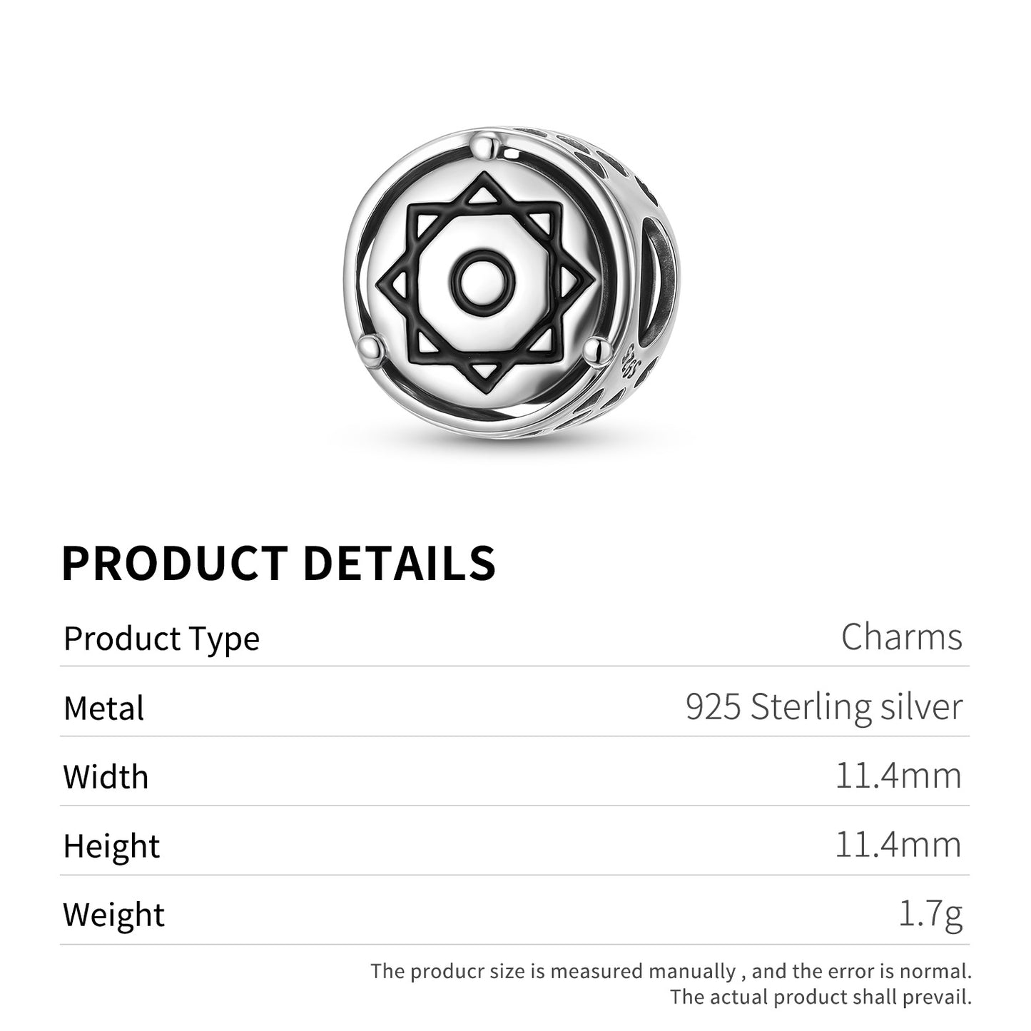 Planderful Jewelry Sterling Silver Beaded Bracelet Pendant