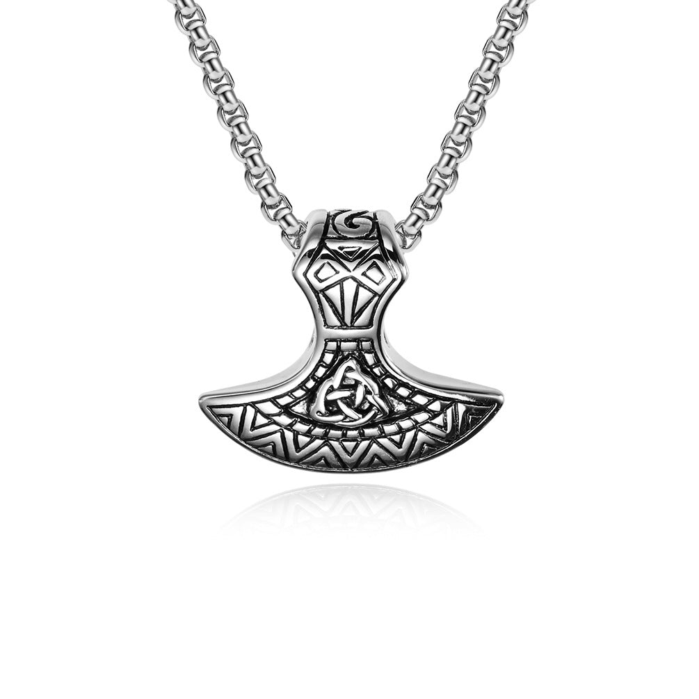 Nordic Style Viking Tomahawk Titanium Steel Necklace for Men