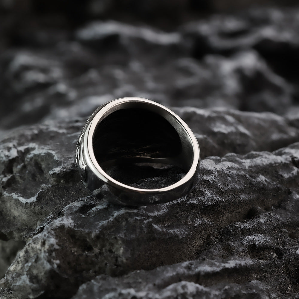 Vintage Viking Stainless Steel Men's Ring