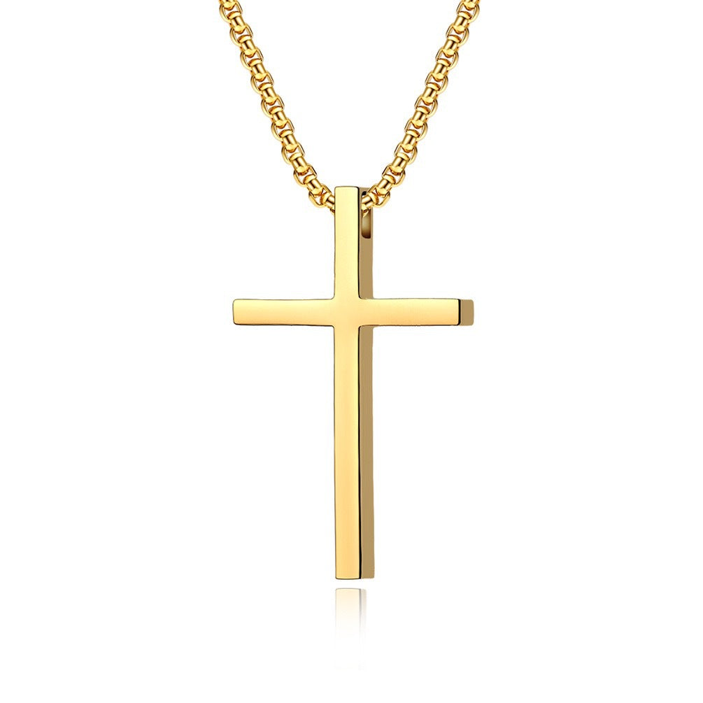 Planderful Everyday Genie Stainless Steel Cross Pendant With Square Hole Unisex Necklace Sleek Durable