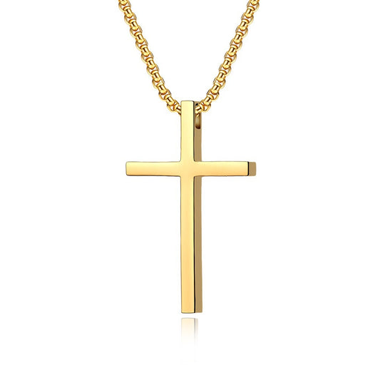 Planderful Everyday Genie Stainless Steel Cross Pendant With Square Hole Unisex Necklace Sleek Durable