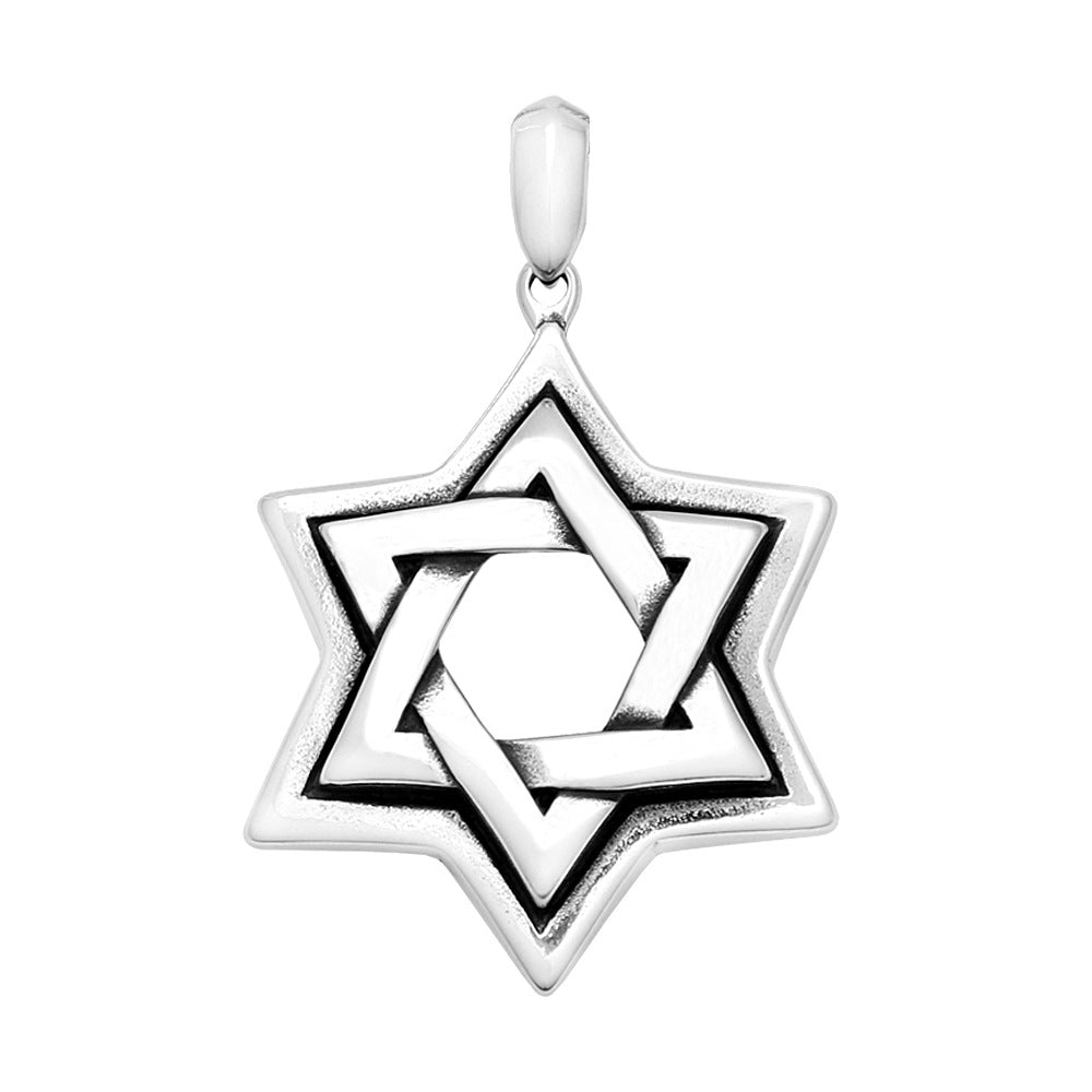 Viking Star Stainless Steel Men's Pendant Necklace