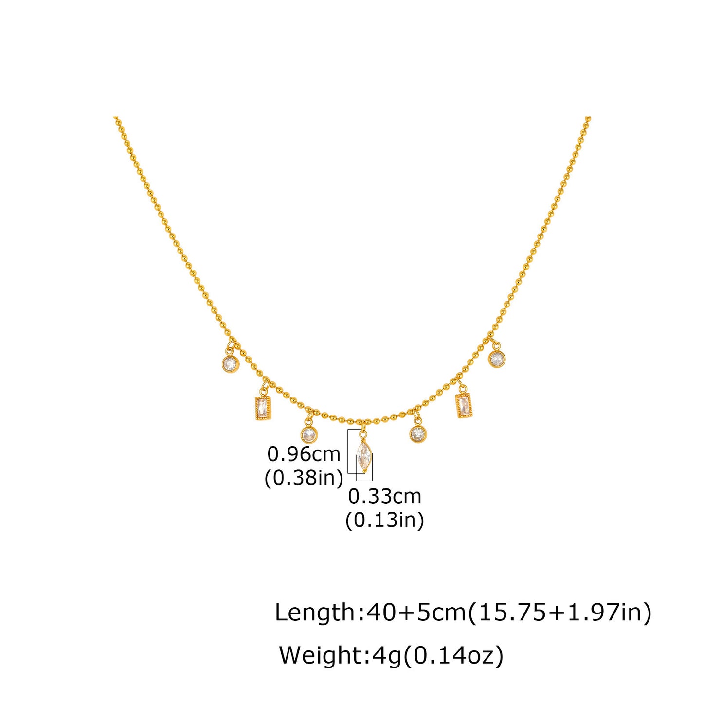 Women's Stainless Steel Horse Eye Zircon Wave Bead Necklace Stacked With Daily Gifts