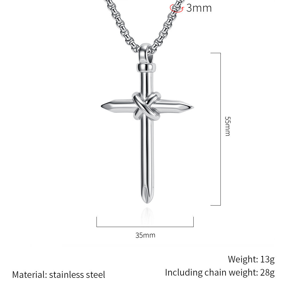 Planderful Everyday Genie Self Defense Necklace Cross Pendant Titanium Steel Unisex Glass Breaker