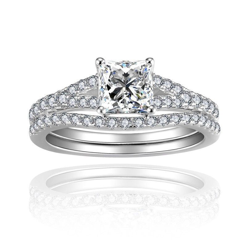 AliExpress Hot Sale 5.5mm Princess Square Moissanite Ring