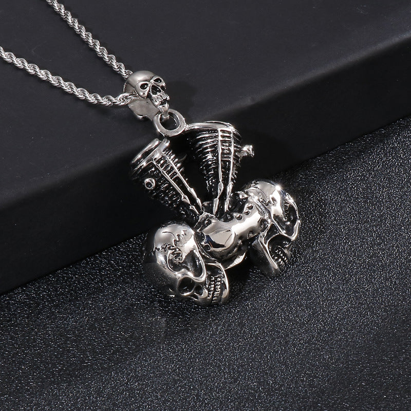 Men's Titanium Steel Skull Pendant with a Bold Personality