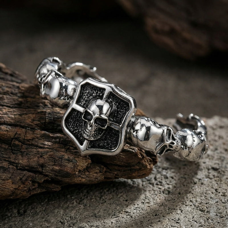 Hair – Punk Style Cross Skull Titanium Steel Men's Bracelet