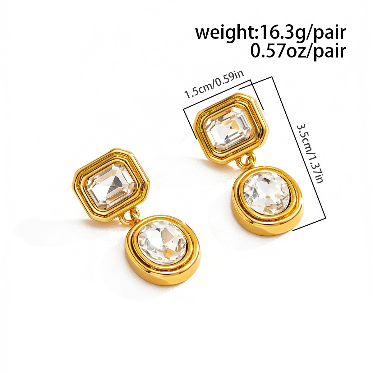 Planderful Vienna Verve European American Style Double Layer Zircon Inlaid Stainless Steel Stud Earrings For Women