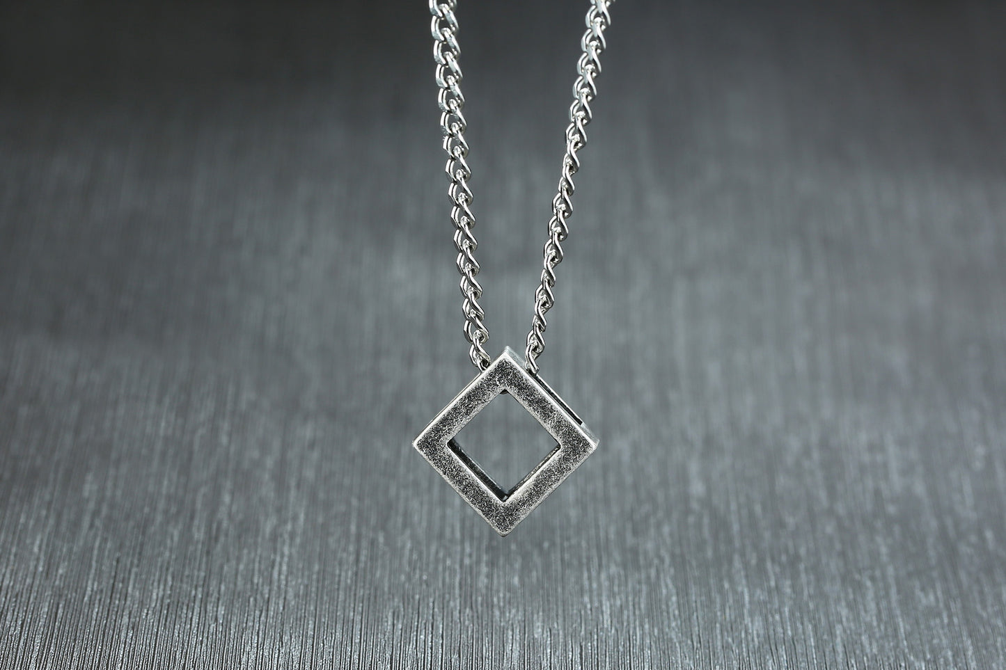 Stainless Steel Hollow Pendant Cube Rubik's Cube Necklace