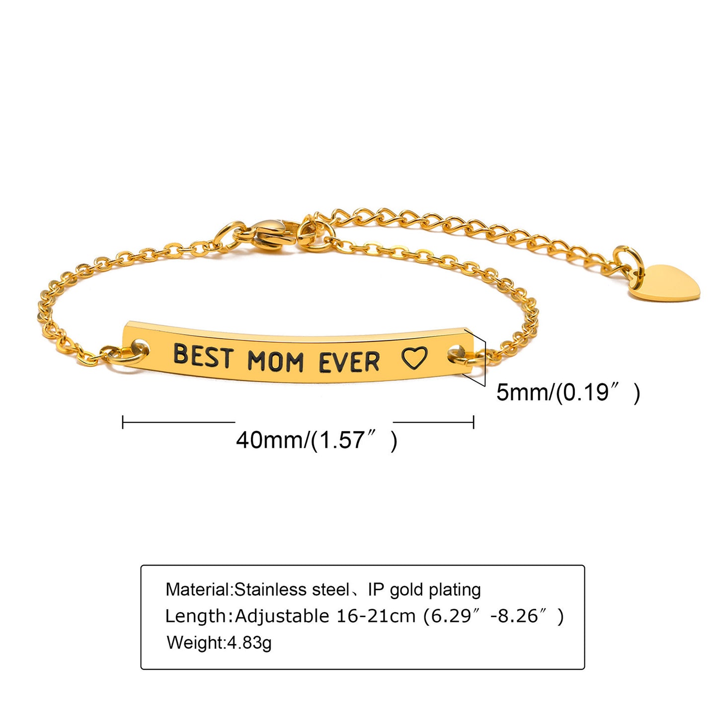 Stainless Steel Bending Plate Corrosion Best Mom Ever Bracelet