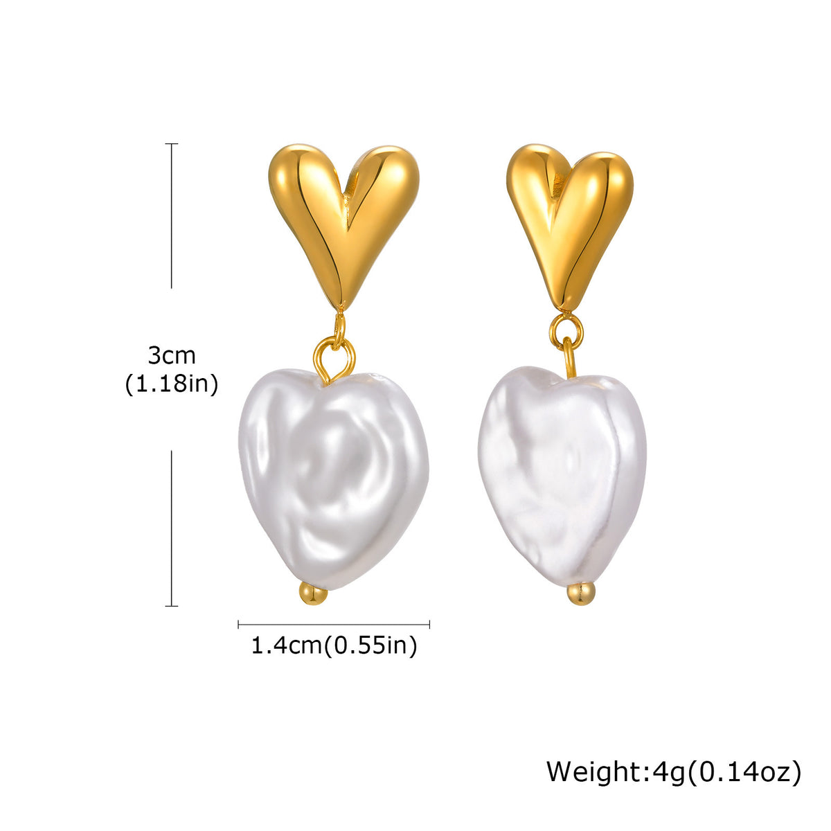 Stainless Steel Pearl Earrings