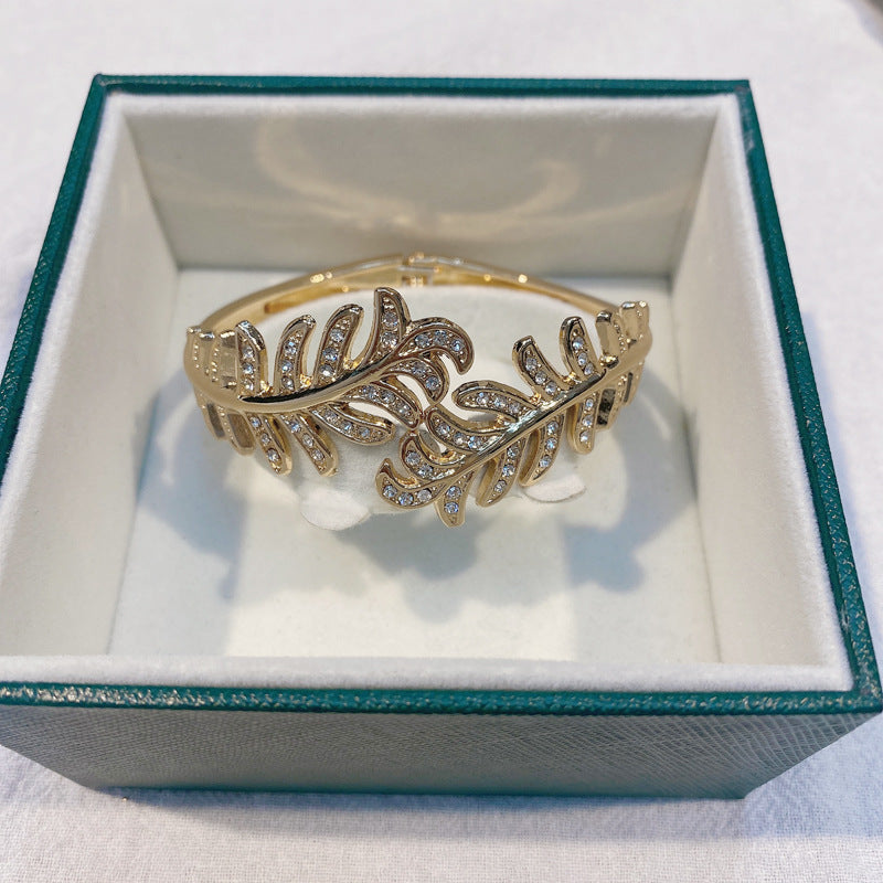 Gold Plated Leaf Design Bracelet - Vienna Verve Collection